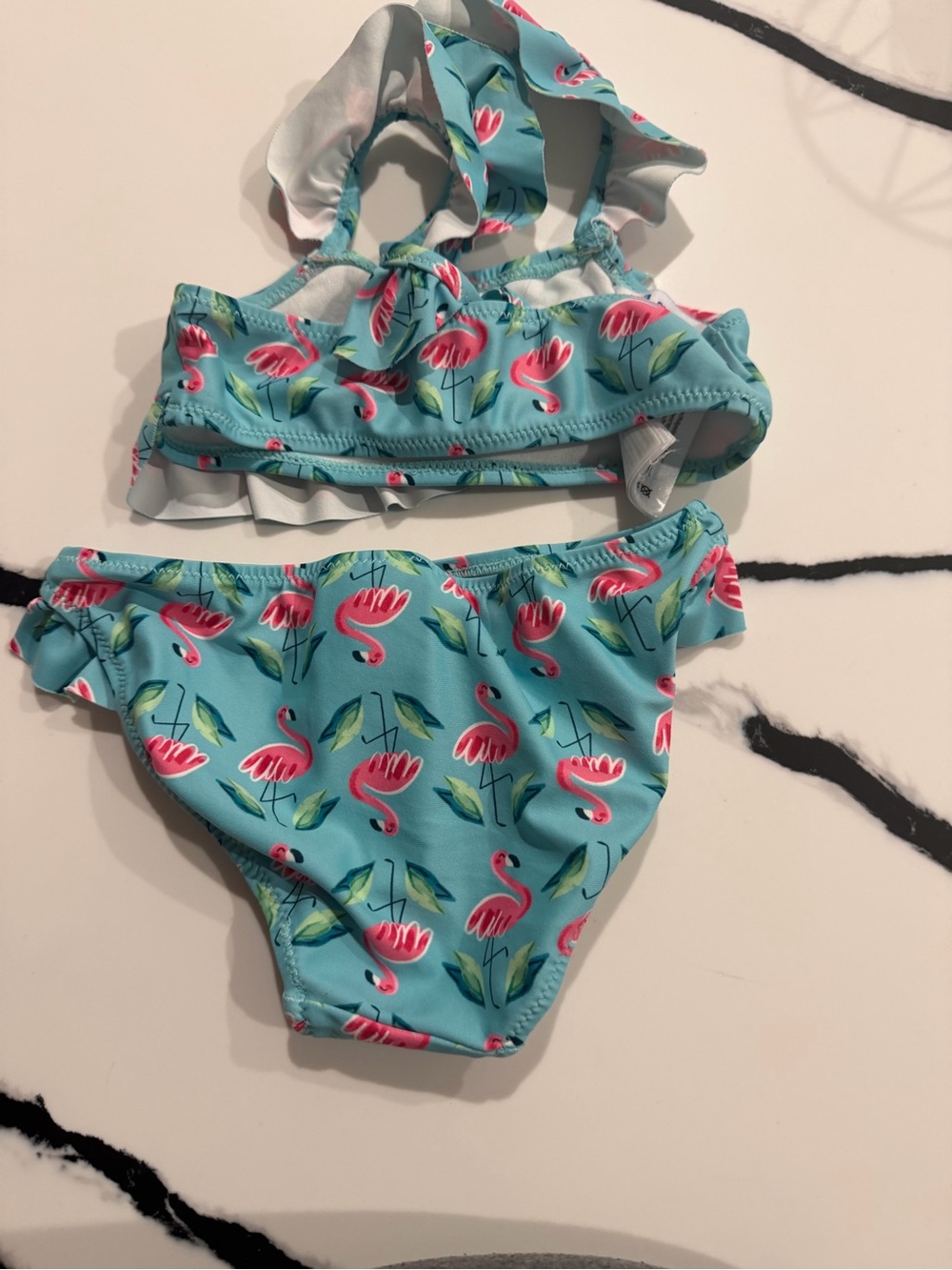 Mayoral Baby Girls' Turquoise Flamingo Ruffle Bikini - Picture 3 of 3
